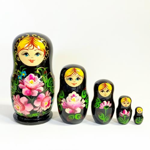 Musette / 【ロシア】コストロママトリョーシカ・5個型(黒)