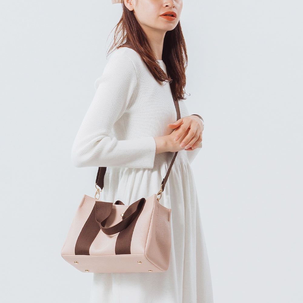 PVC(合成皮革) ショルダーベルト付き マグネット式 ミニ トート