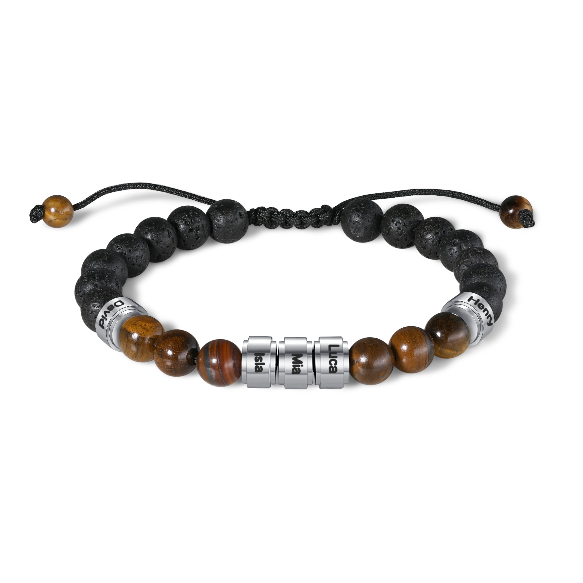Men's Engraved Semi Precious Bead Bracelet – Mill Rock East