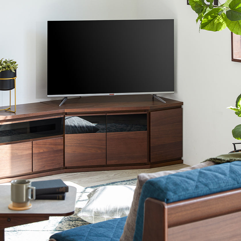 大川家具｜モーブル ローボード コーナータイプ テレビ台 収納付き