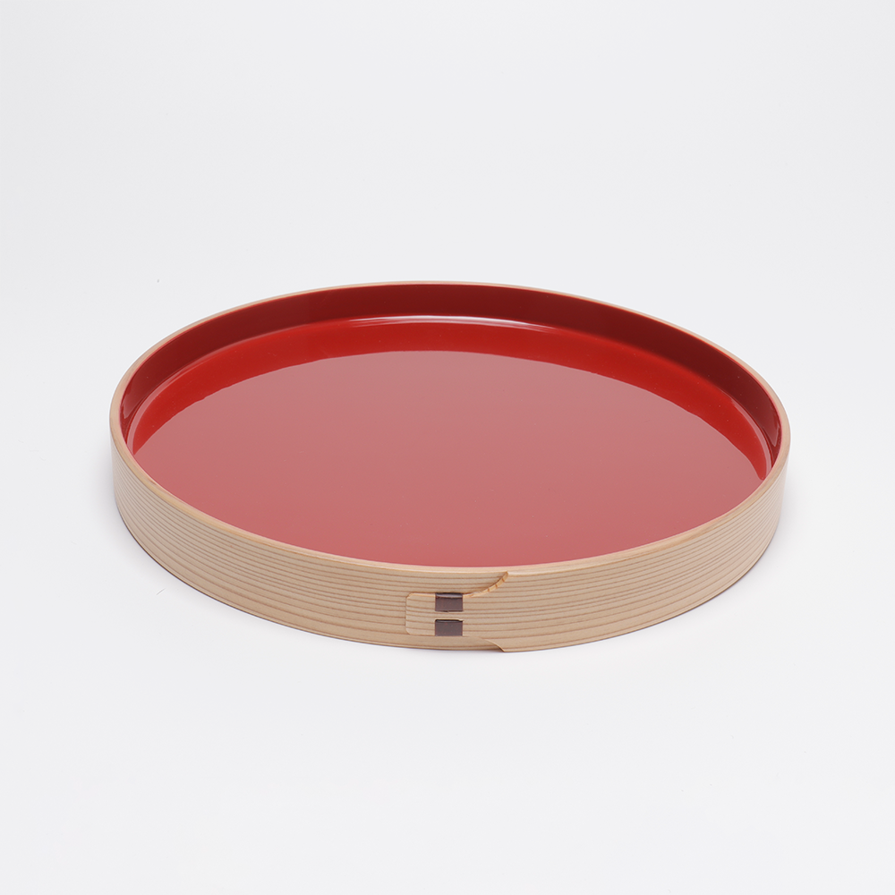 漆 内朱 盆 八寸 九寸 尺 | 柴田慶信商店 秋田県大館市