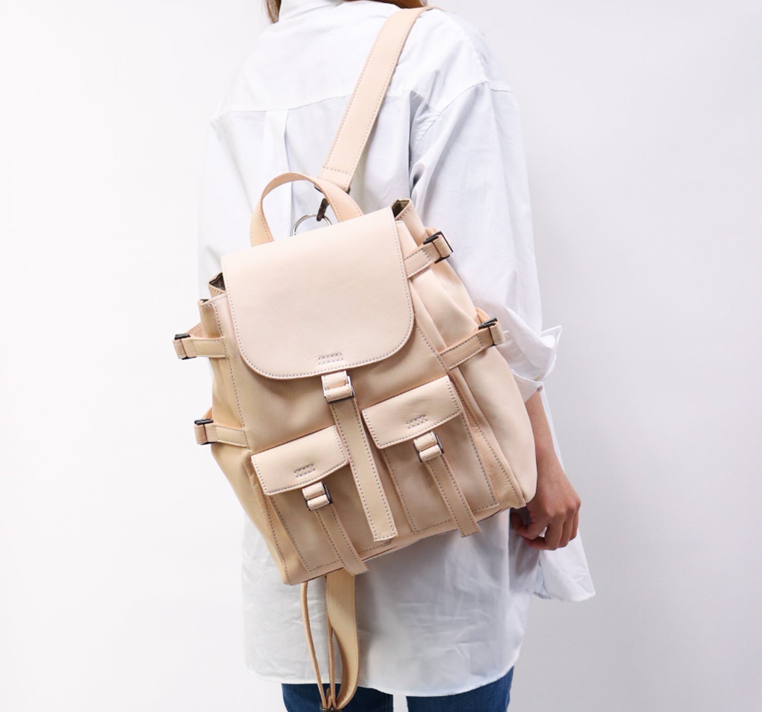 REALMIND FORO Natural 飴色に育てよう。珍しい馬の生成りヌメ革のリュック