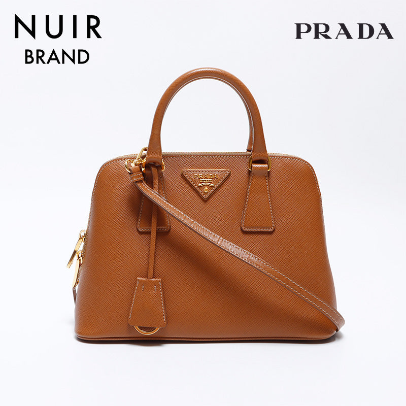 プラダ PRADA サフィアーノ 2way ハンドバッグ ブラウン WS9239 – NUIR