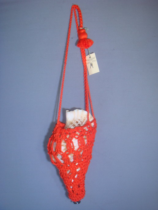 法螺貝 袋 大 ワインレッド色 七宝編み 【公式通販】