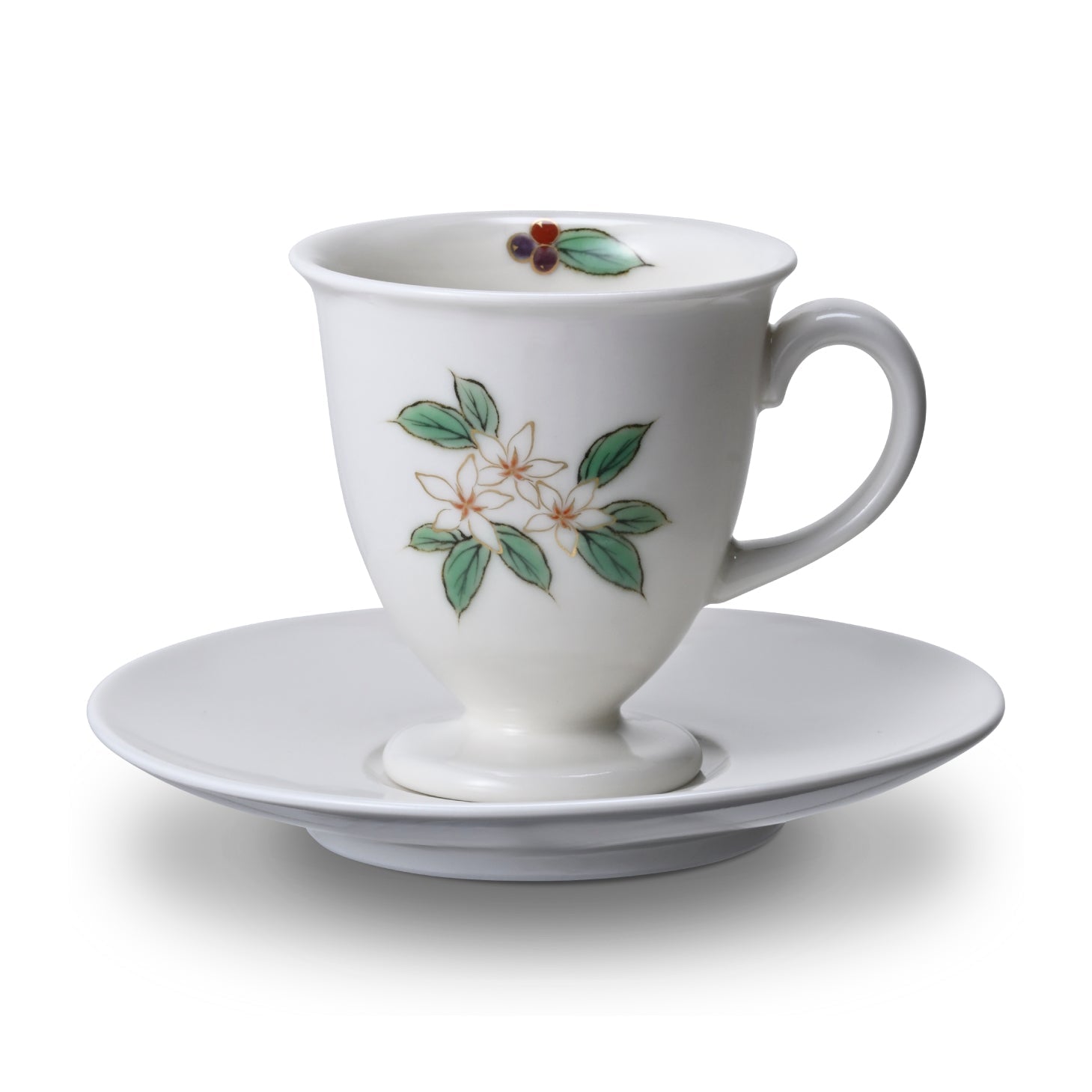 京焼・清水焼カップ＆ソーサー（白・珈琲の花） No.8051 – ogawa coffee