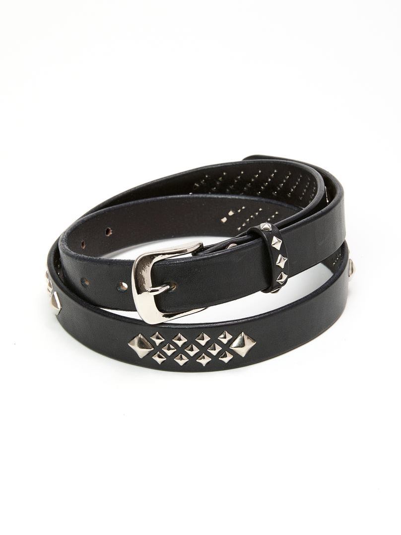 CALEE 「STUDS LEATHER NARROW LONG BELT」 スタッズレザーナローベルト