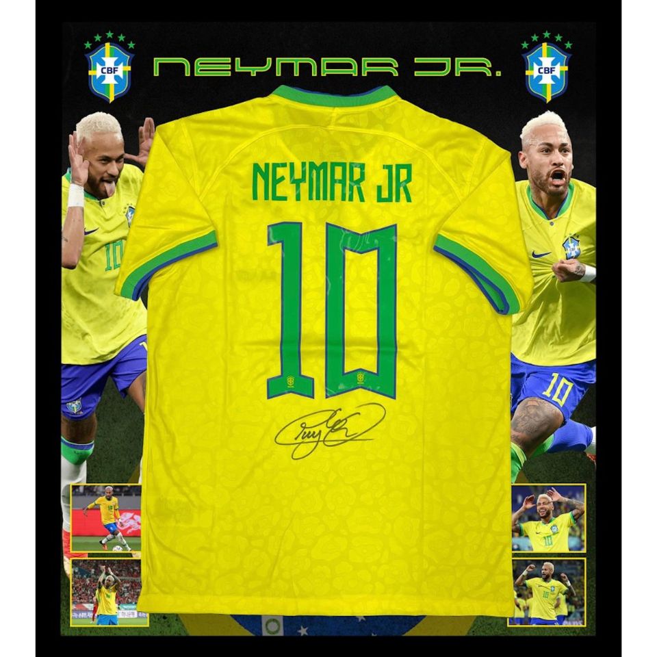 直筆サイン入り】ブラジル代表 ネイマール ユニフォーム（額入り