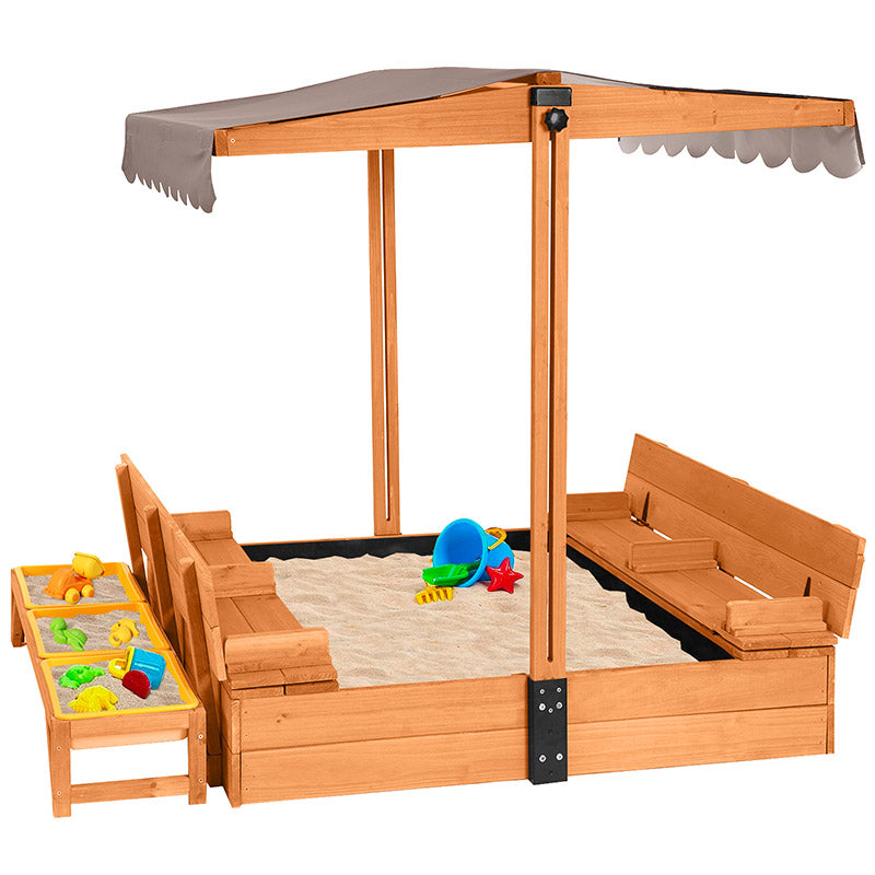 Aivituvin Children's Sandbox With Cover and Canopy