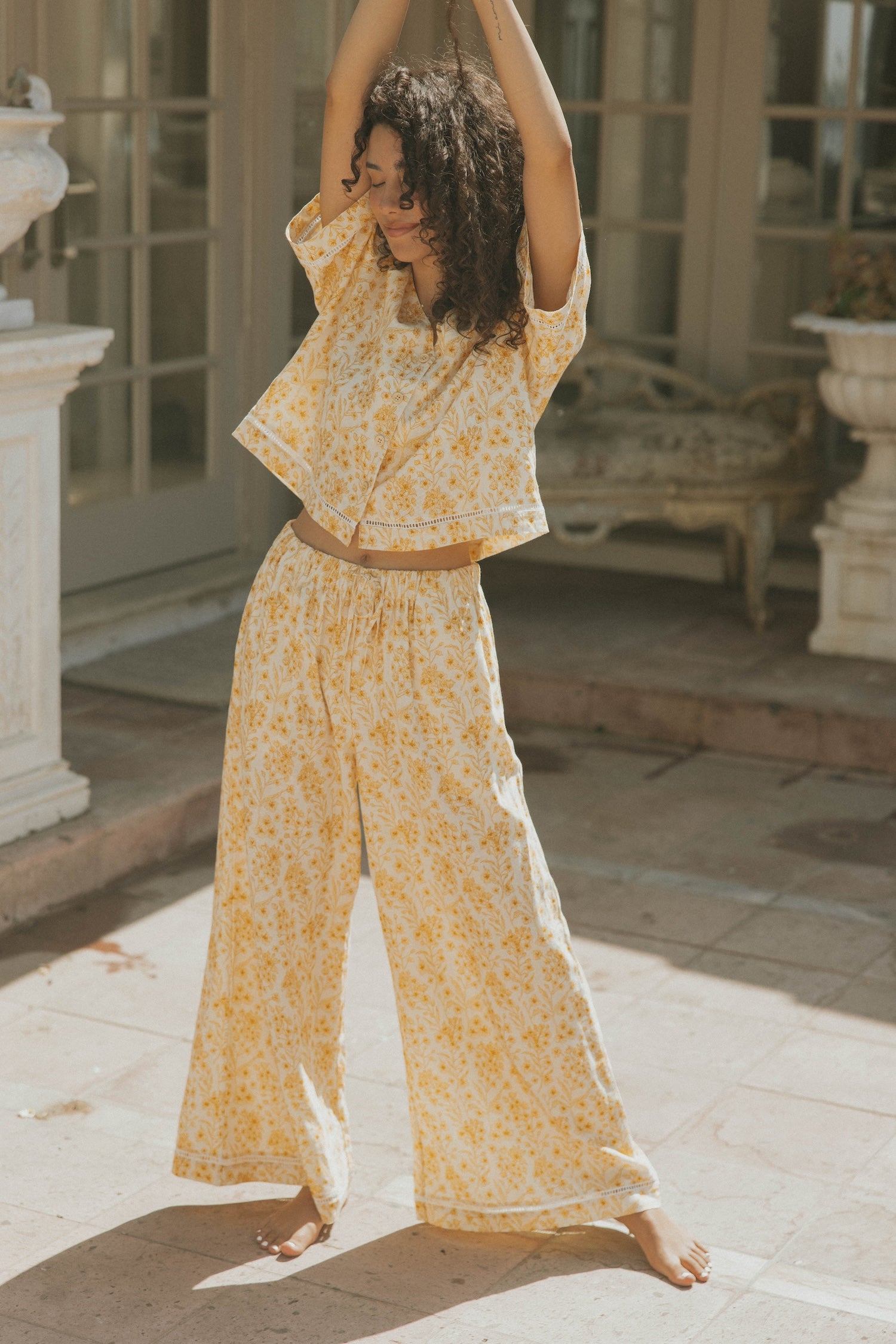 Clara in Honeysuckle | Women's Wide Leg Floral Pants – Altair The