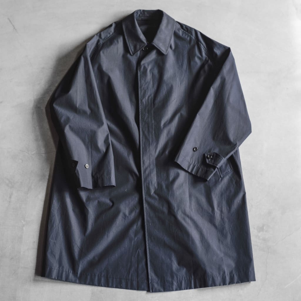 SINGLE RAGLAN COAT Ⅸ - VENTILE L35 - BLACK NAVY – ANATOMICA KYOTO