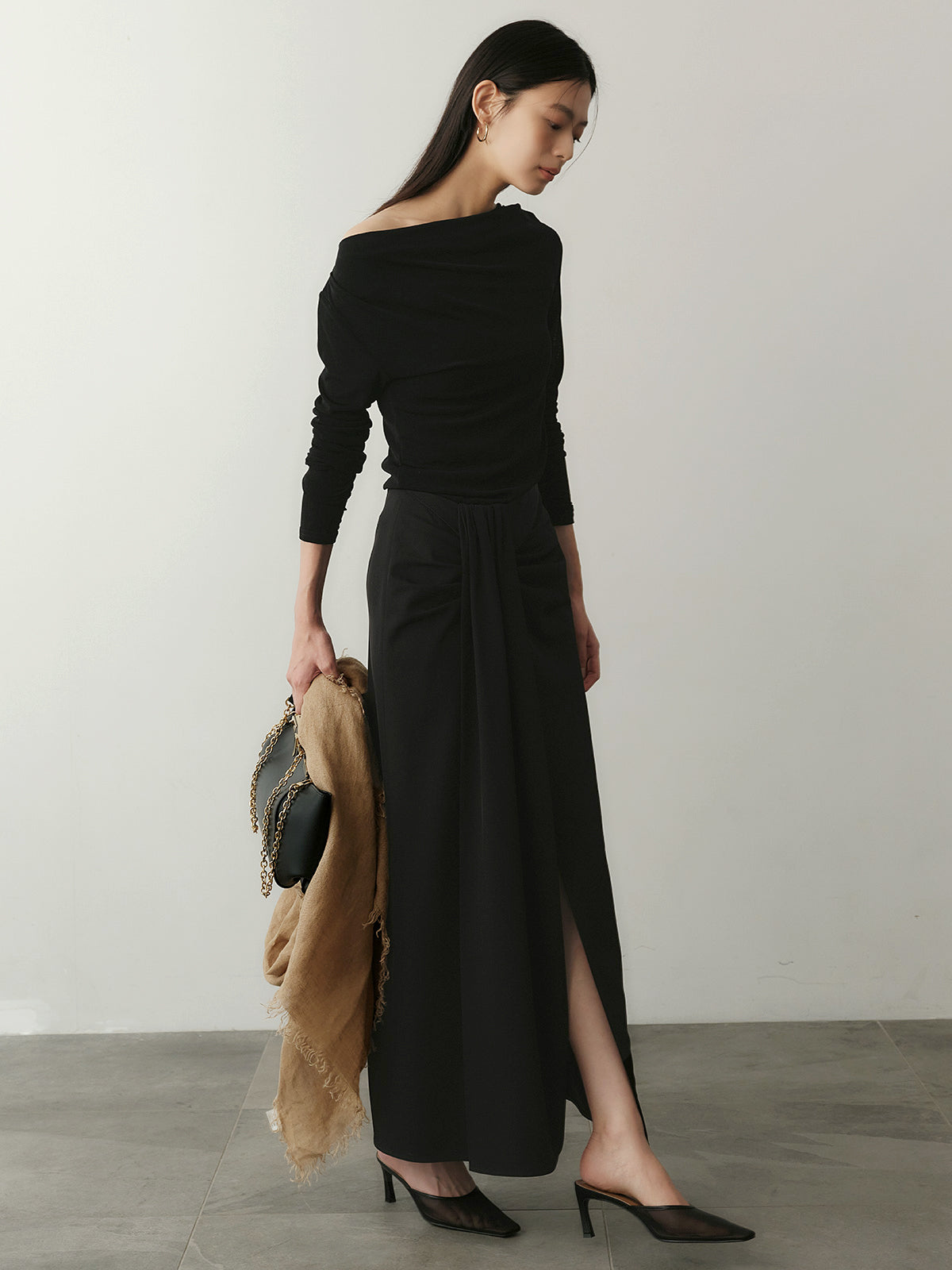 ドレープディティールスカート