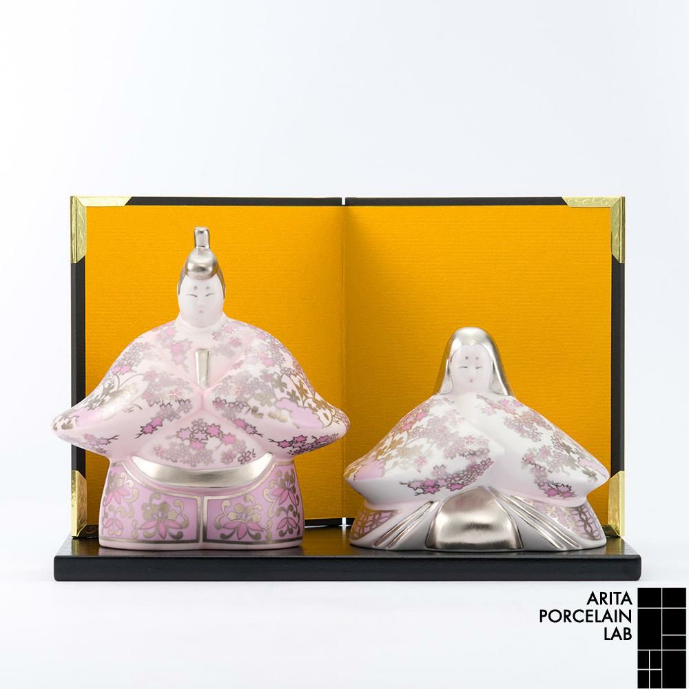 雛蔵】京都有職・盛花一対 JAPAN CHERRY 雛人形 ぼんぼり無 木箱入