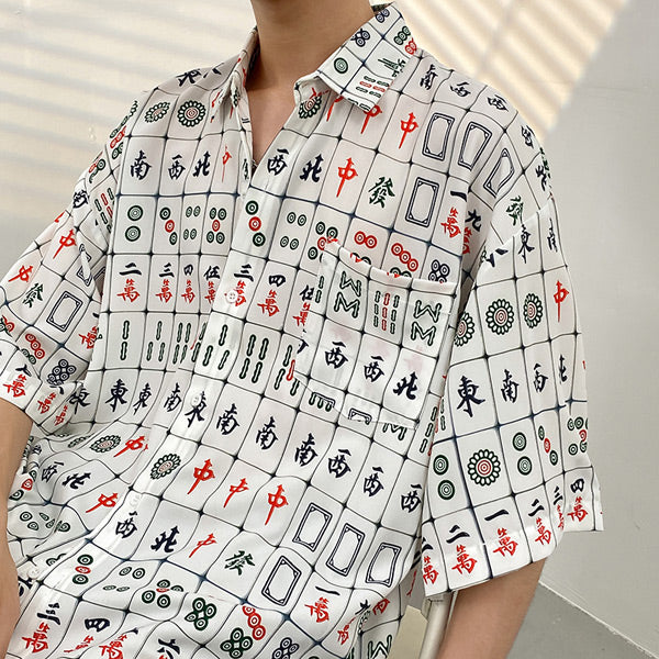 マージャン牌柄カジュアルシャツ – ArrrT