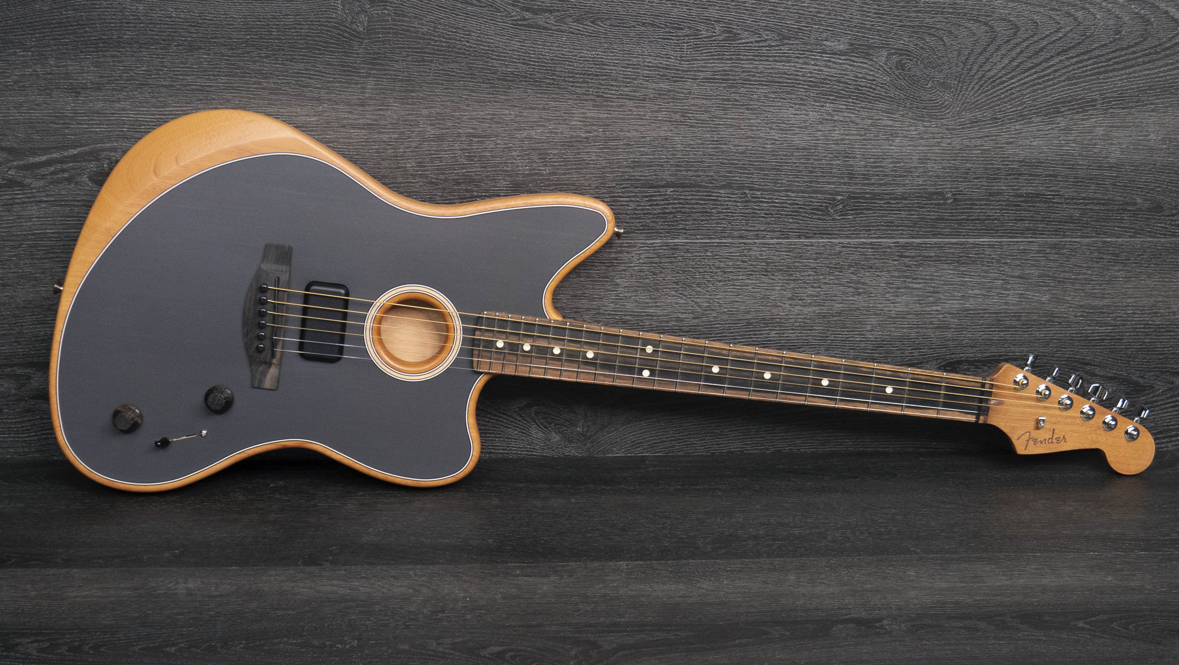 Fender American Acoustasonic Jazzmaster, Tungsten – A Strings