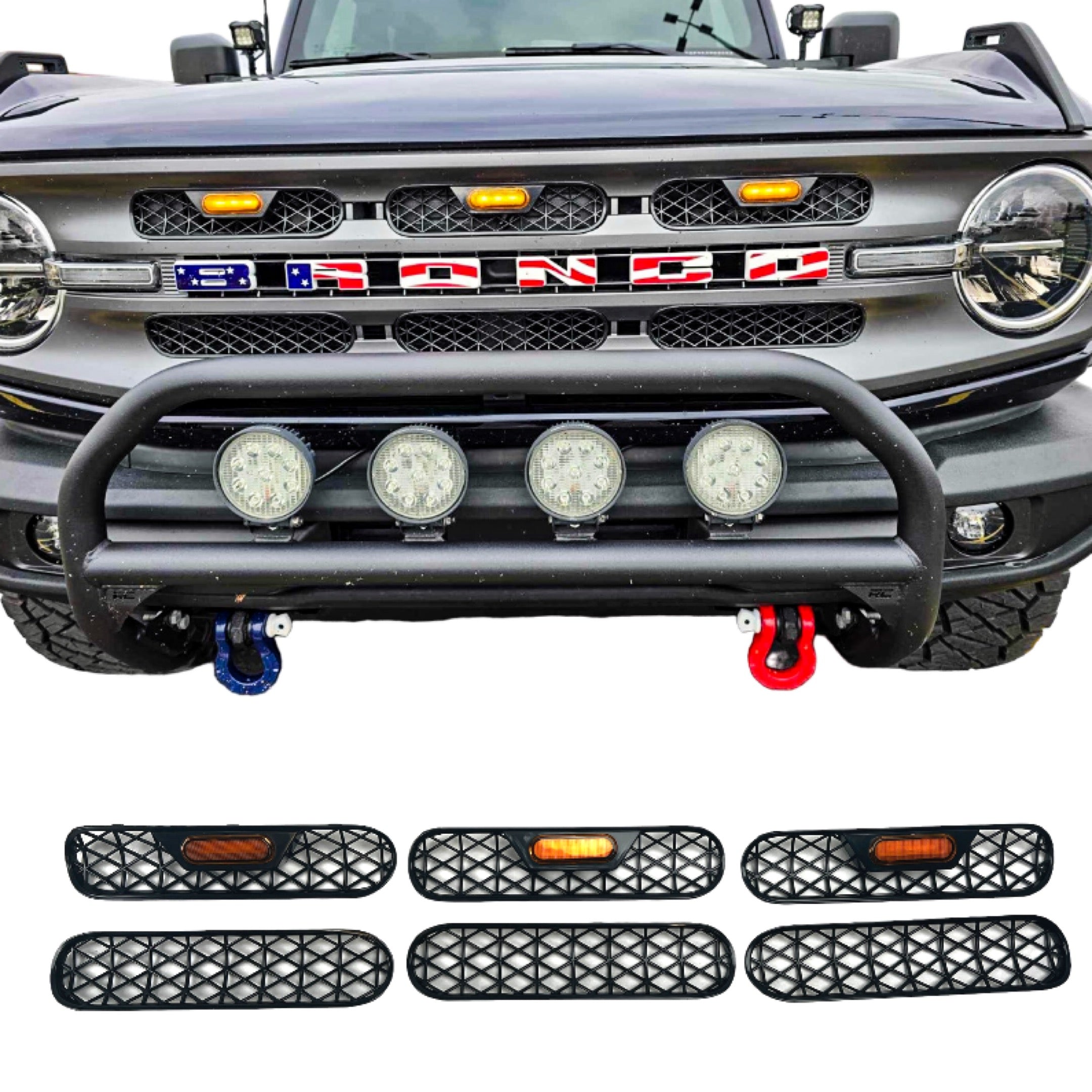 Lumen8 Grille Inserts with Amber Lighting 6pc Set for 2021+ Ford