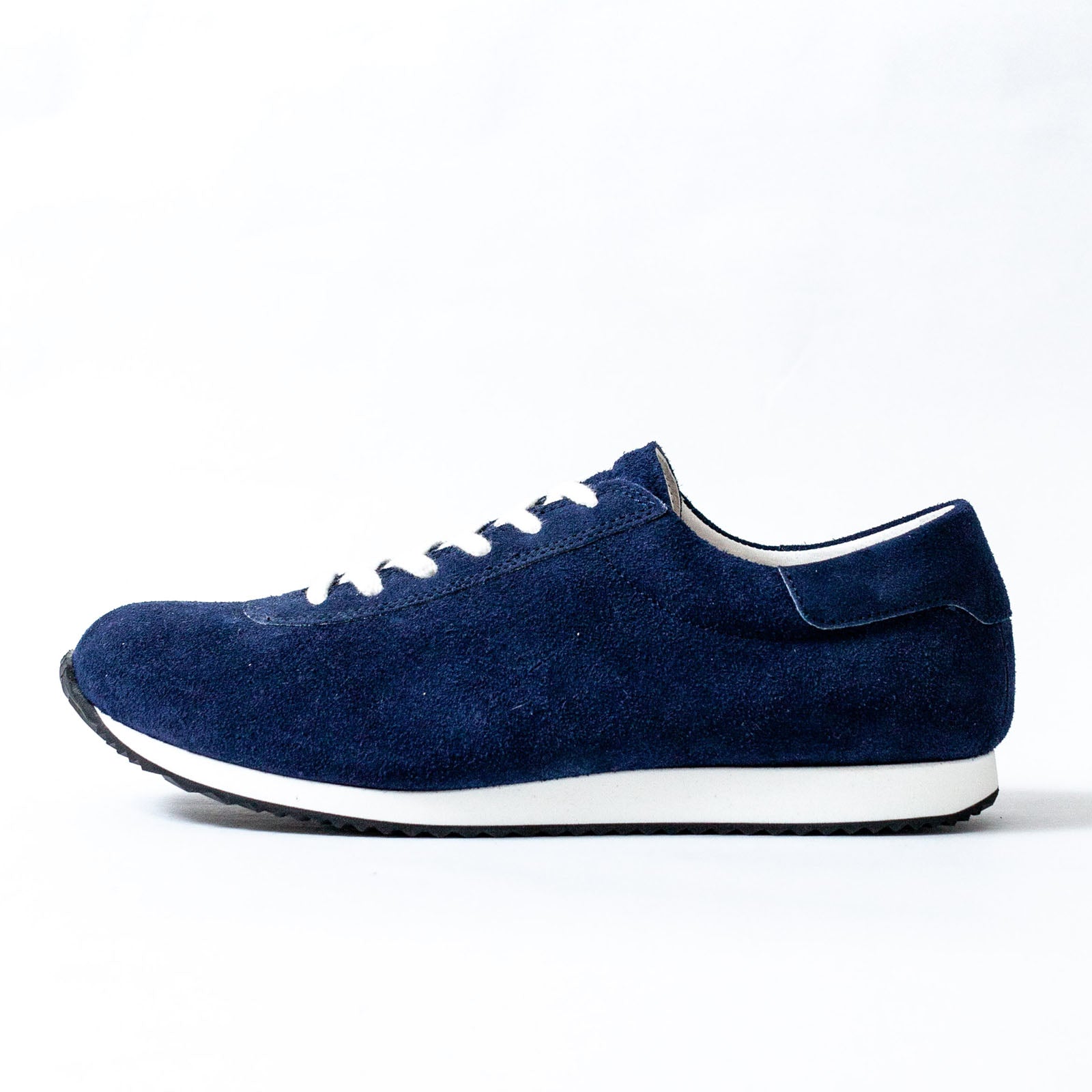 Mikey - Navy - Japanese made wide sneakers for walking - blueover