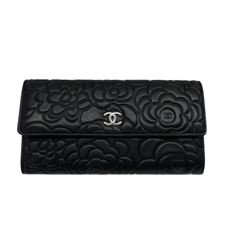 未使用品】【CHANEL】シャネル カメリア フラップ ロングウォレット
