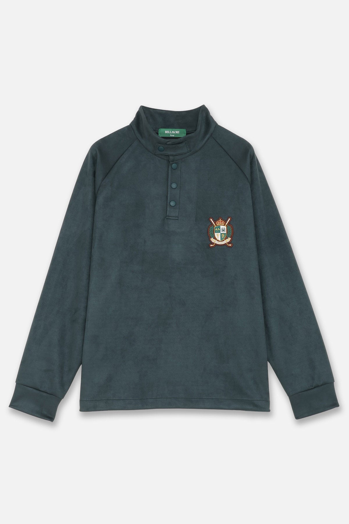 EMBLEM BUTTON L/S MOCKNECK - GREEN – BELLMORE