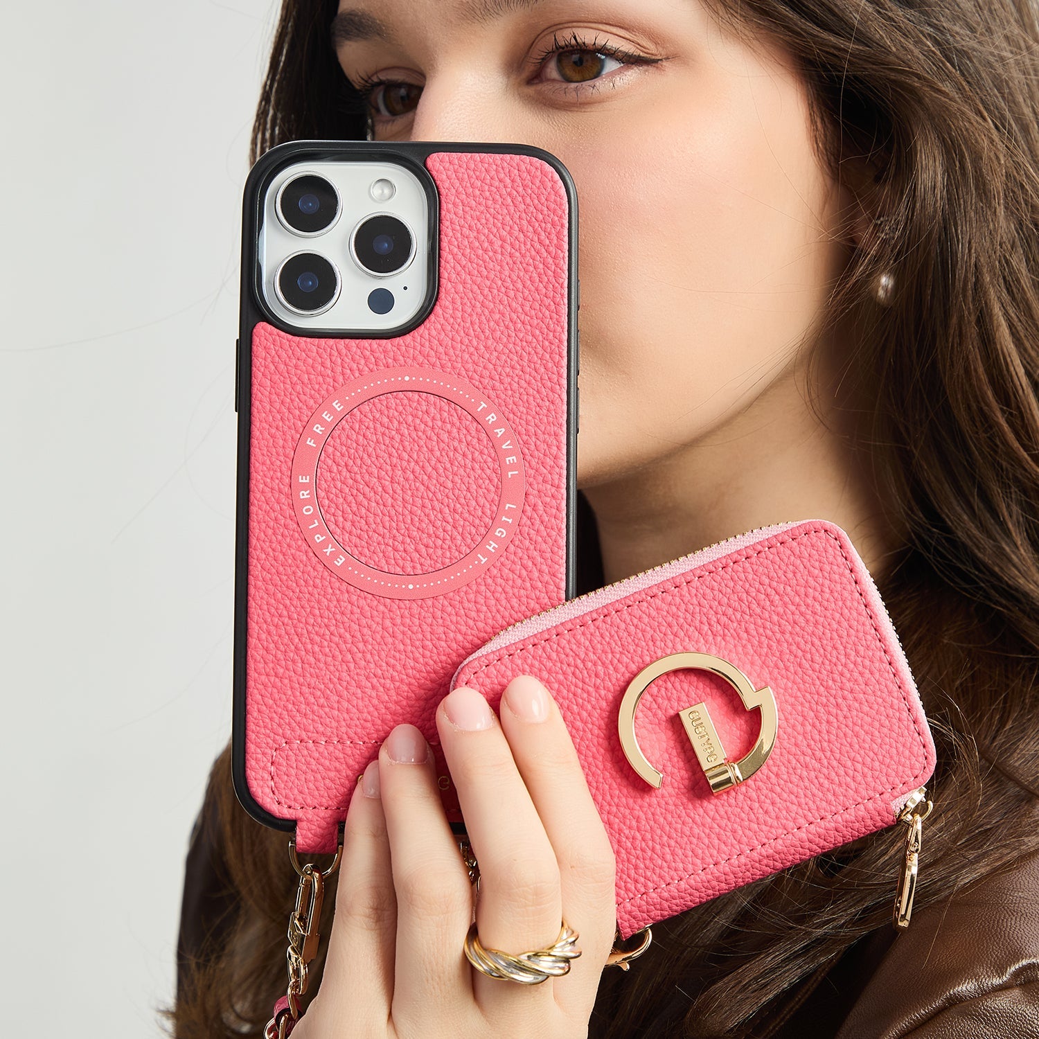 iPhone 16 Pro Wallet Phone Case with Crossbody Strap & Wristlet