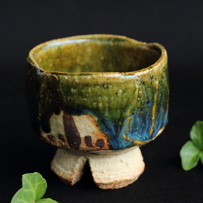 益子 松崎健 作 織部夫婦湯呑 益子 松崎健 作 織部夫婦湯呑