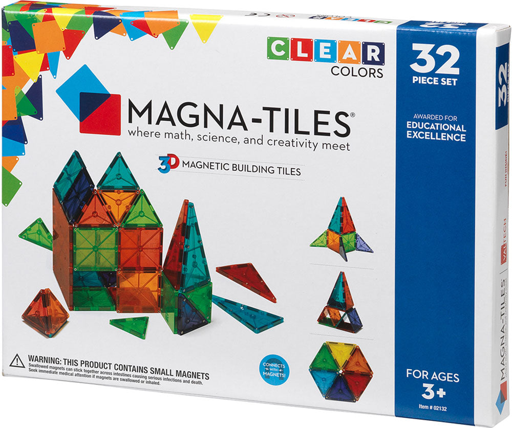 Magna-Tiles® Clear Colors 32 Piece Set – Cheeky Monkey Toys