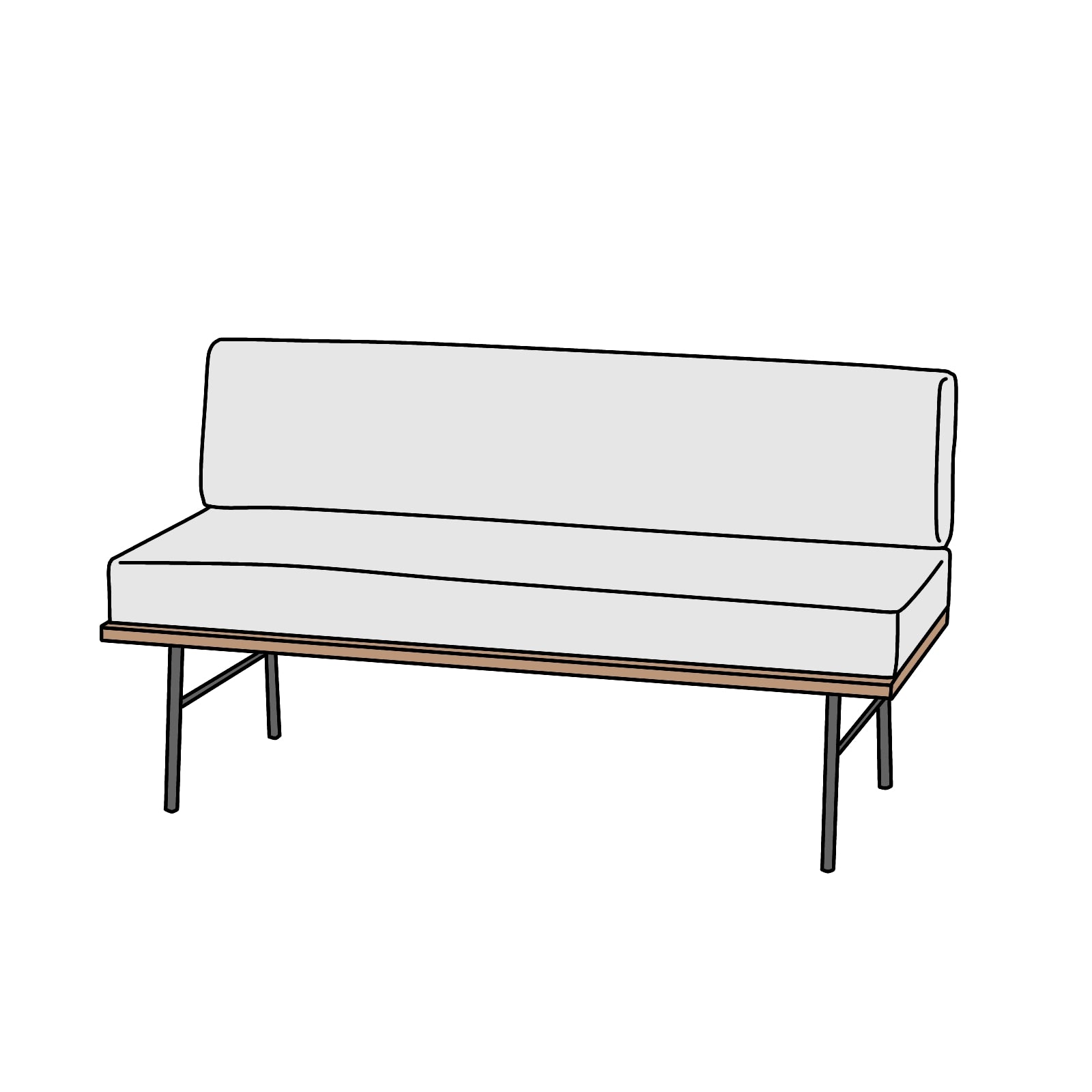 UNICO（ウニコ）FUNEAT（ファニート）ベンチバックレスト 横幅約125cm