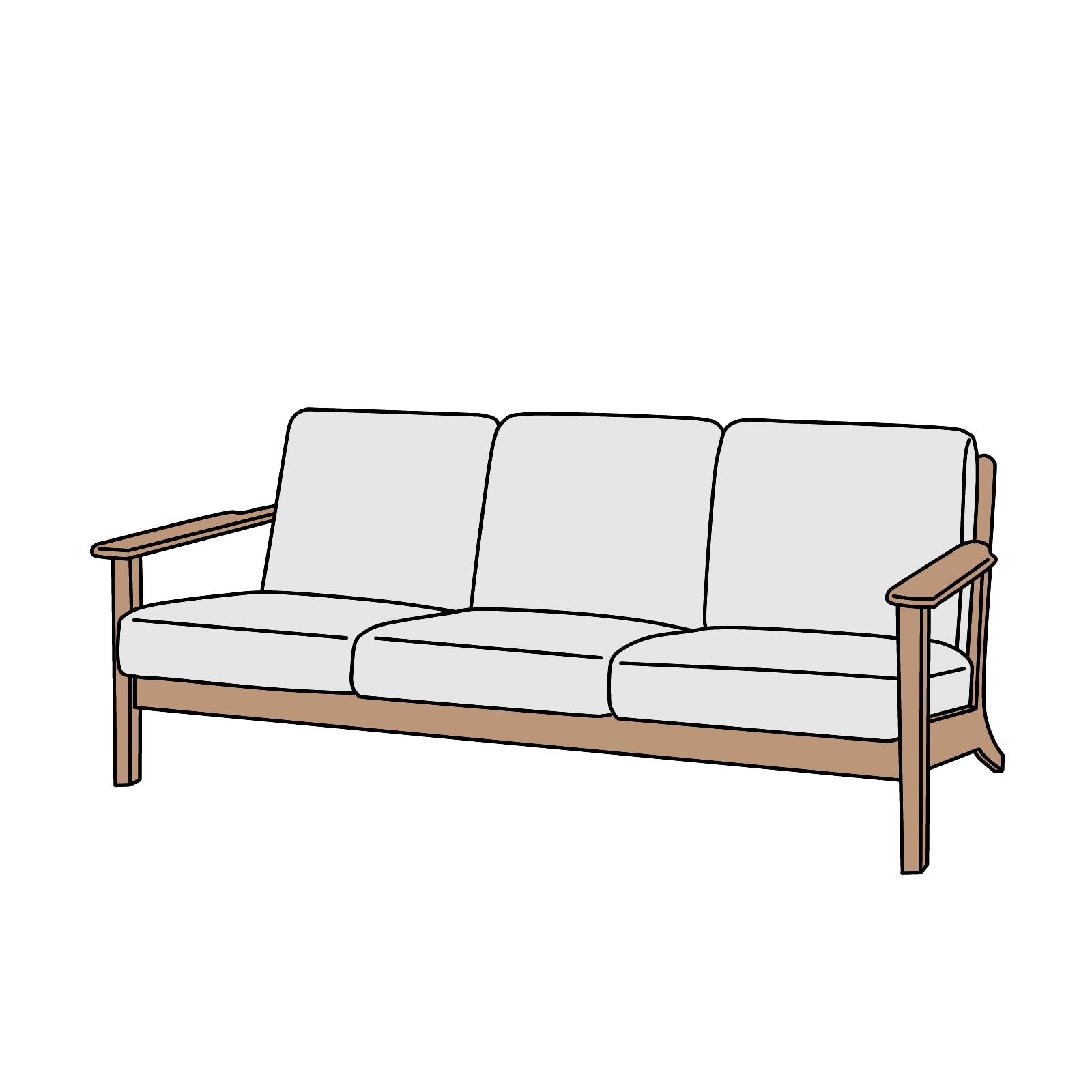 UNICO（ウニコ）VISKA（ヴィスカ）カバーリングソファ 3シーター 横幅