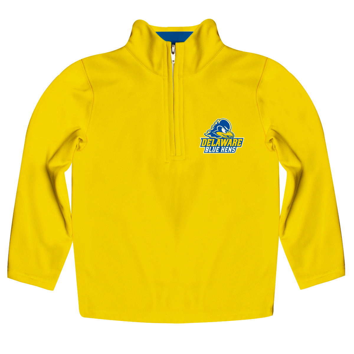Delaware Blue Hens Game Day Solid Yellow Quarter Zip Pullover Sweatshi