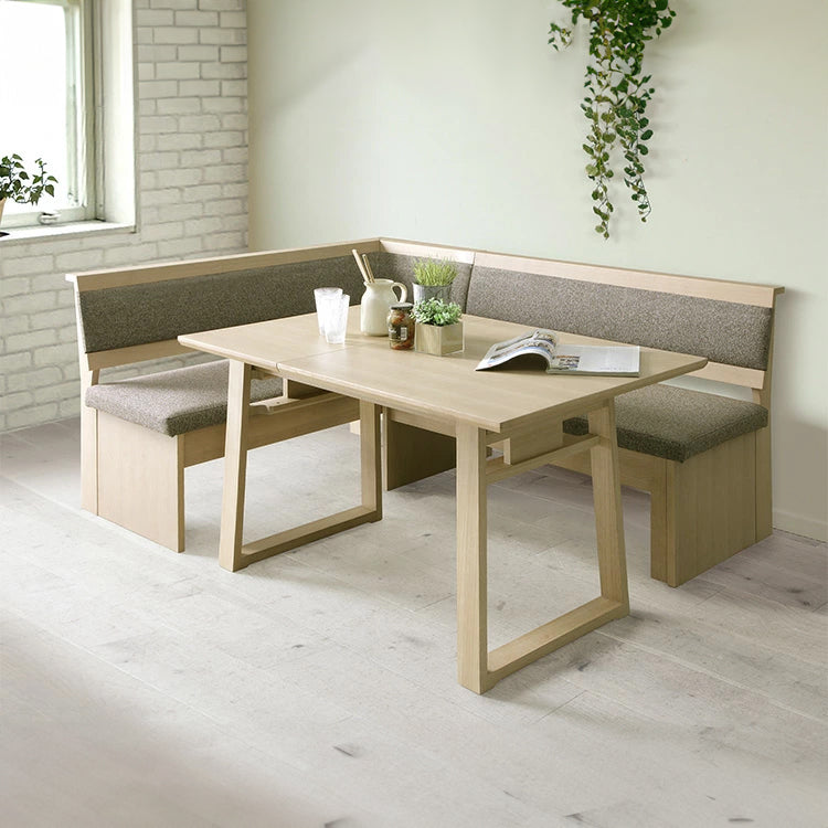 ダイニングセット L字 L型 ダイニングテーブルセット 3点セット 伸長