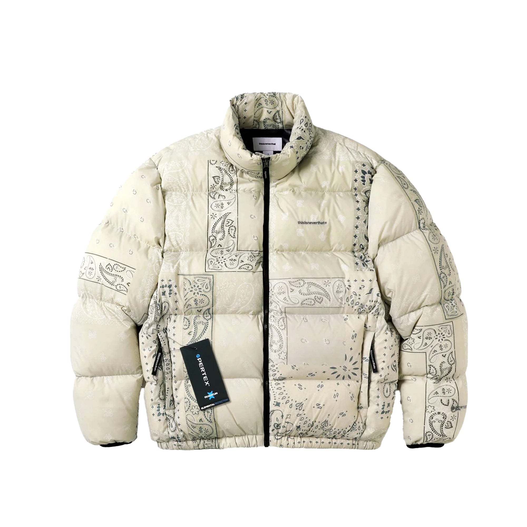 Thisisneverthat Mens PERTEX® T Down Jacket 'Bandana Cream' – Extra