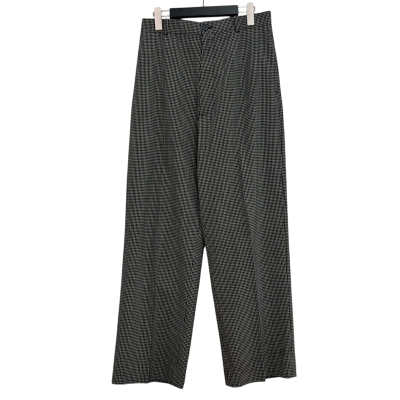 バレンシアガ BALENCIAGA チェック ワイドスラックスパンツ ブラック