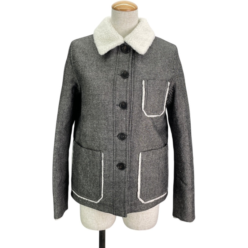 クリスチャン・ディオール Christian Dior BEE刺繍ボア切替ジャケット