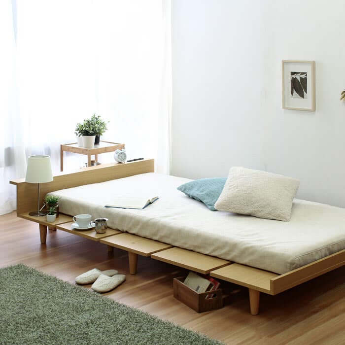 ローベッド シングル マットレス付き コンセント USB - flatoo