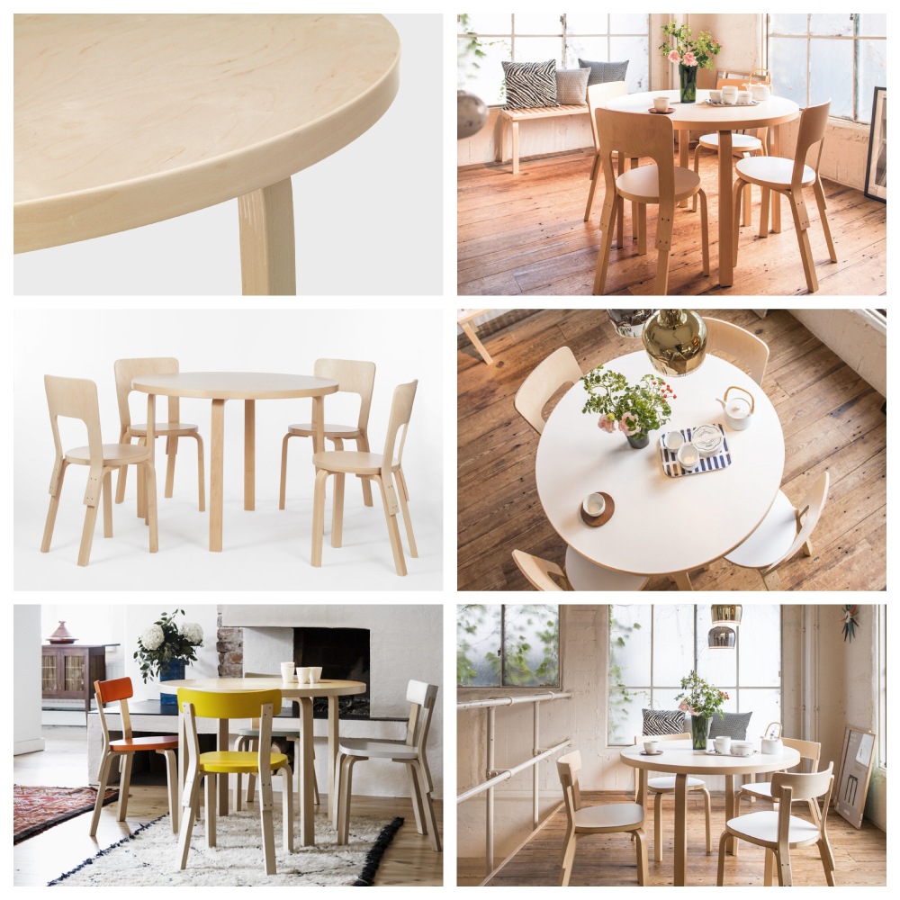 artek アルテック 丸 ラウンド テーブル ダイニング 90A 黒 ブラック