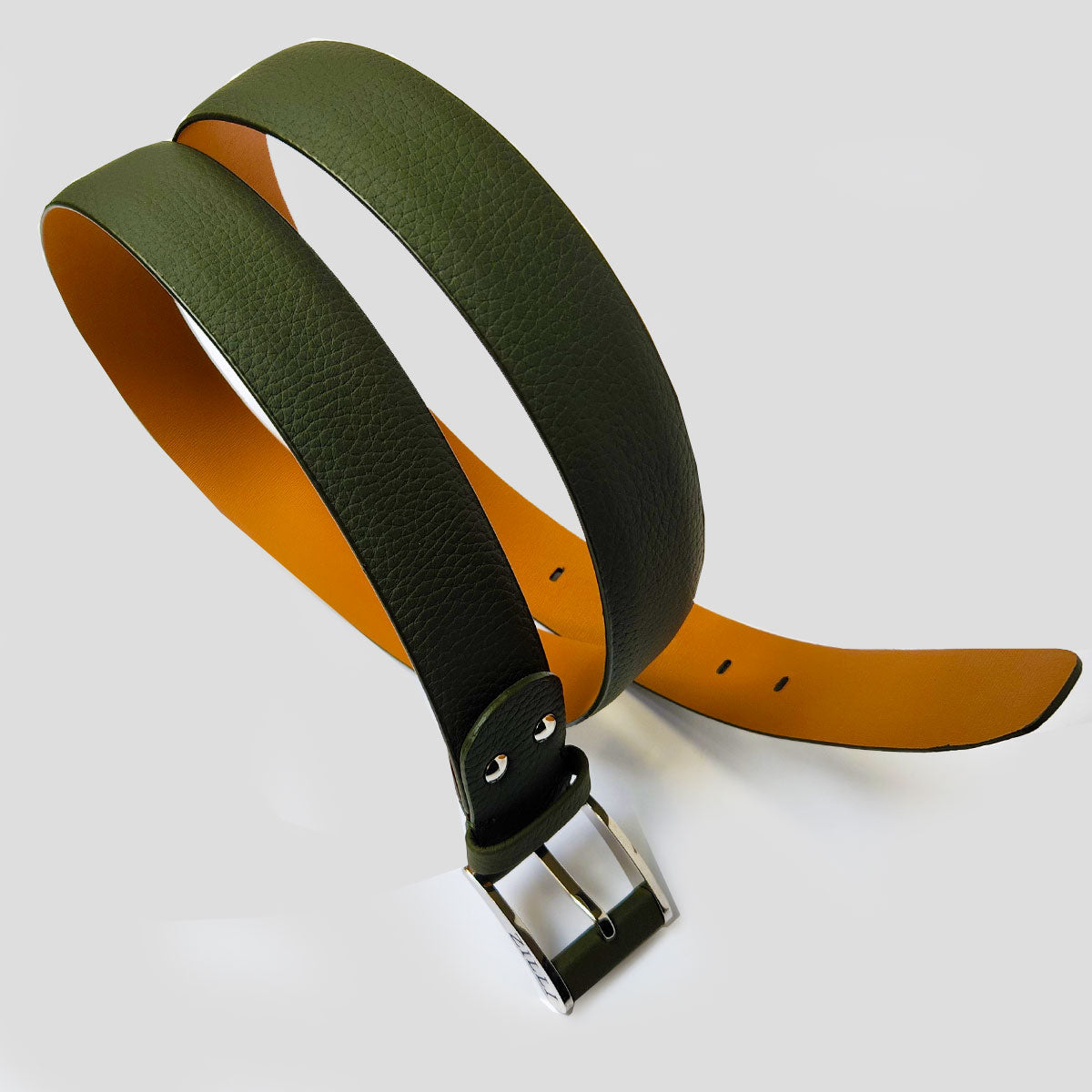 ZILLI／ジリー】ベルト ディアスキン 鹿革 オリーブグリーン [zil02409