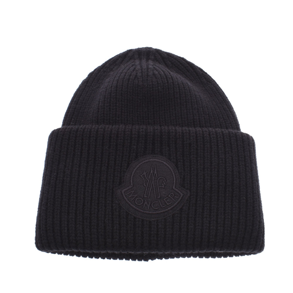 モンクレールニット帽 黒 ユニセックス ニットキャップ MONCLER 中古