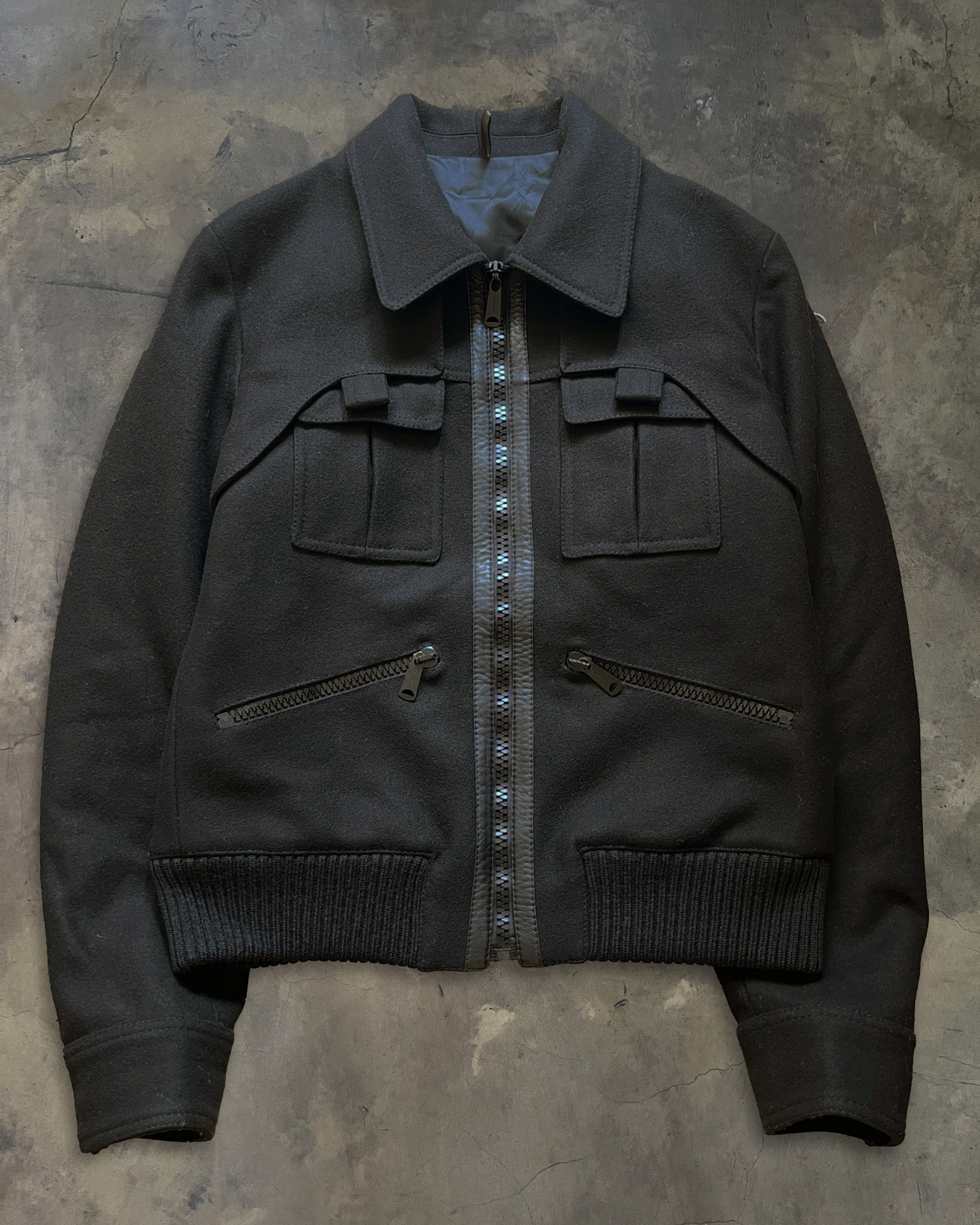 DIOR HOMME AW2006 PANEL LAYER WOOL BOMBER JACKET – glam archive