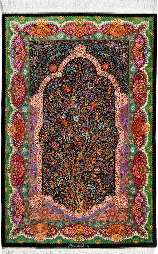 シルク ペルシャ絨毯 クム産 六本木パース社にて購入 ペルシャ 絨毯