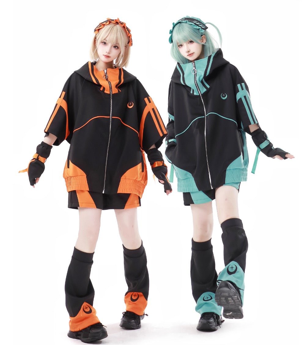 ☆即納☆ Y3K 堕天使界隈 オレンジとエメラルドグリーンの サブカル