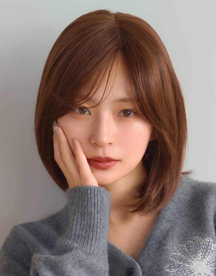 I's COLOR】ミディ人毛100% フルウィッグ ミディアム｜リネアストリア