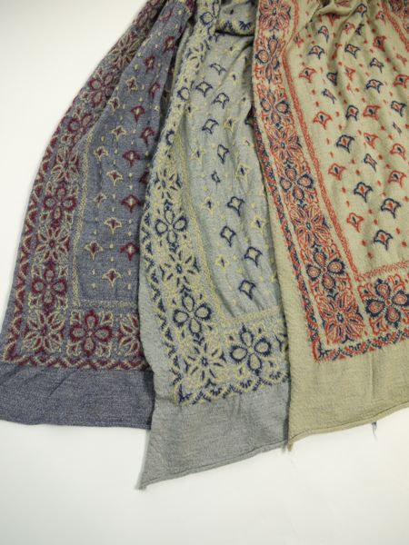 ☆KAPITAL 縮絨ウール ビッグママ杢バンダナマフラー☆ | BLUE NEON