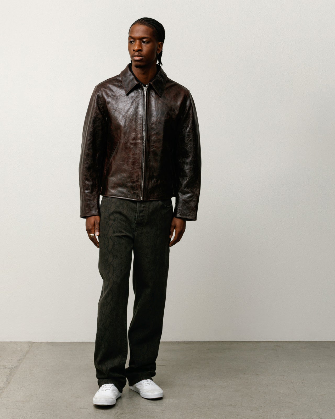 Garage Jacket Leather – Dark Brown | Outerwear | Stüssy Japan