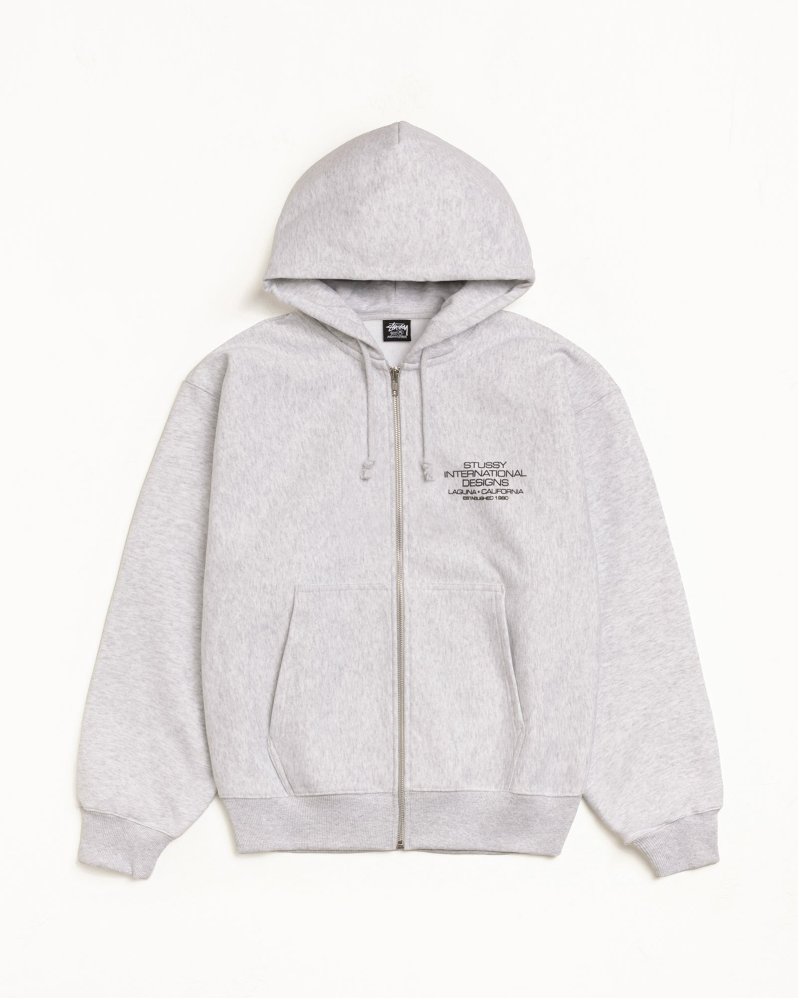 International Designs Zip Hoodie – Ash Heather | Sweats | Stüssy Japan