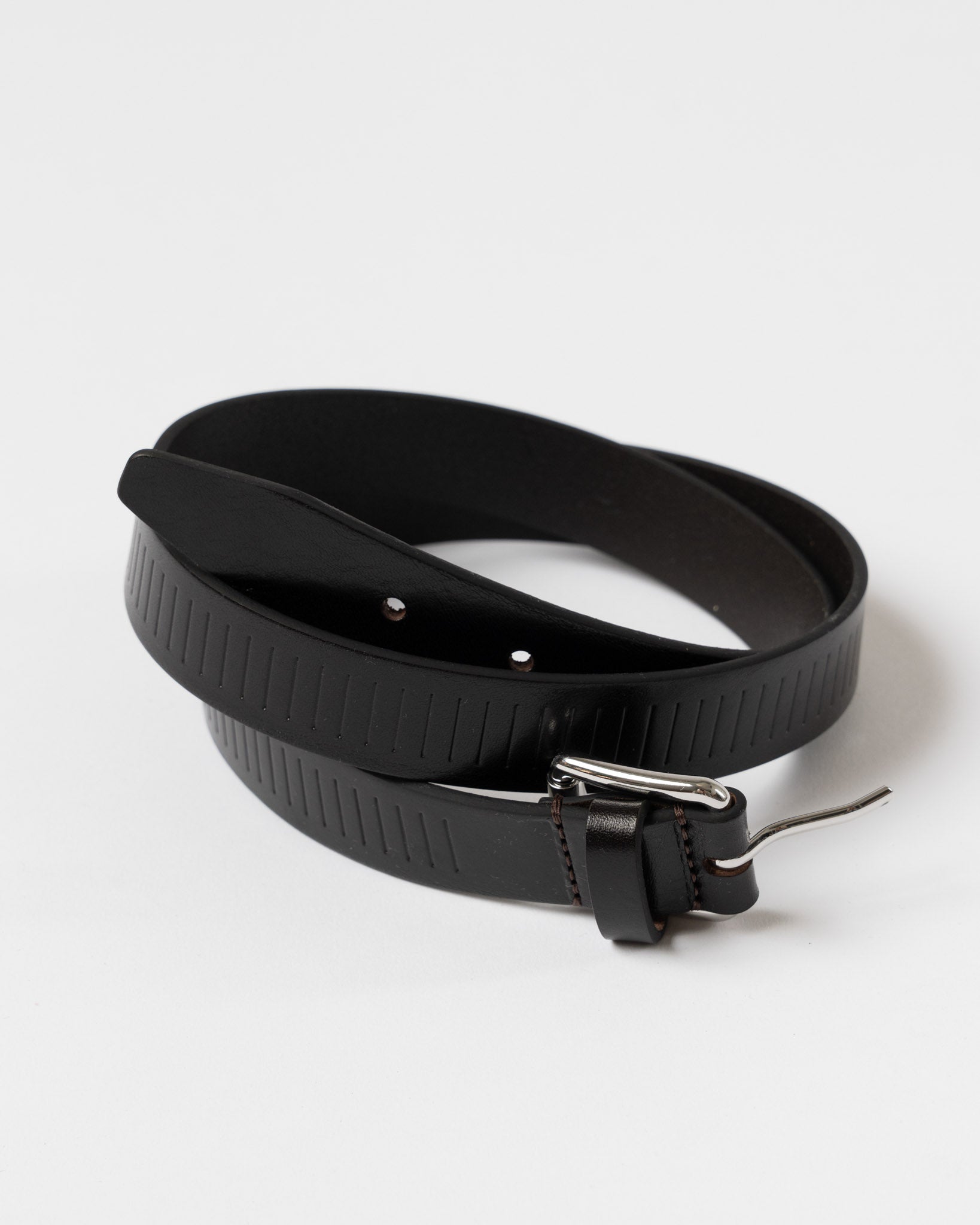 Lemaire Rail Belt 25 in Dark Brown Curated at Jake and Jones