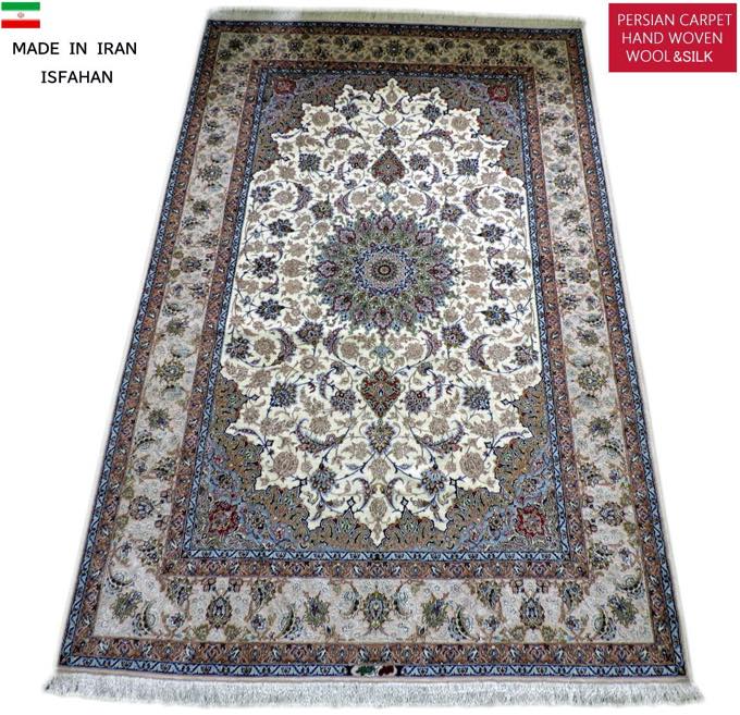 100万ノット】イスファハン産ペルシャ絨毯 カーペット ウールコルク