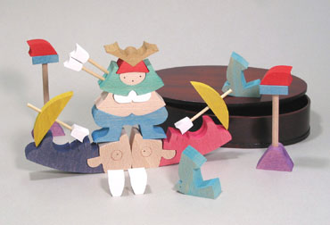 小黒三郎 組み木 五月人形 楕円鯉武者 木のおもちゃ専門店 こどもの木