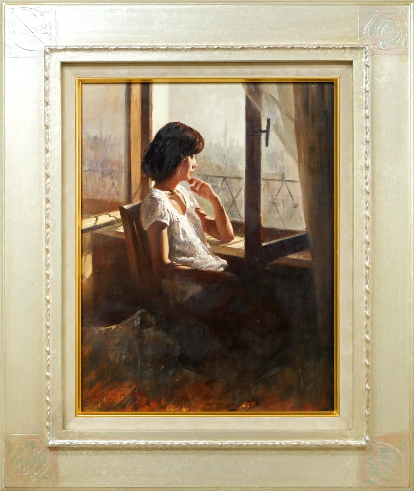 森吉健「旅の空のした」油絵・F6号 絵画買取・販売の小竹美術