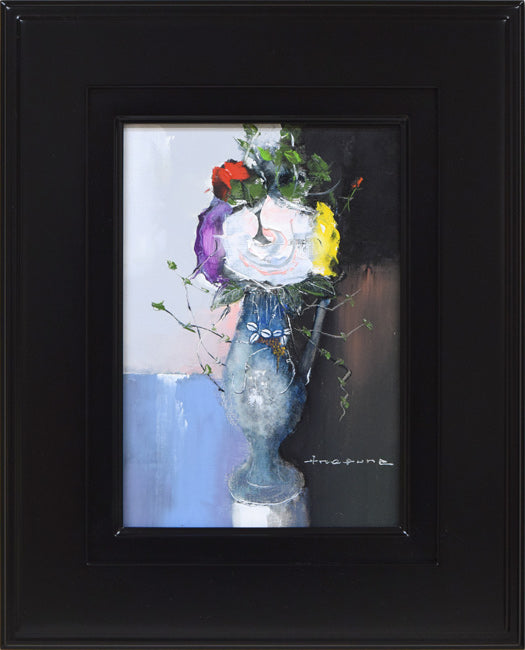 真作】絵画 荒船利雄 油彩SM ばら 優雅な佇まいの油彩作品 Y69 真作