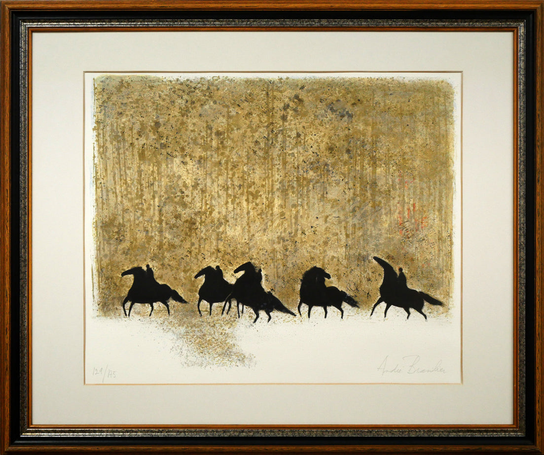 アンドレ ブラジリエ（Andre Brasilier）「冬の馬」リトグラフ 絵画