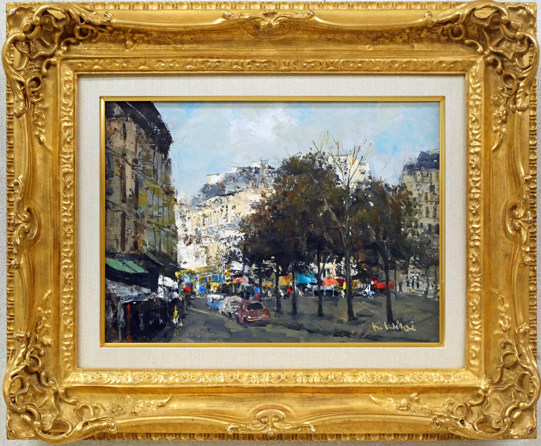 平井和夫「パリの街」油絵・F4号 絵画買取・販売の小竹美術